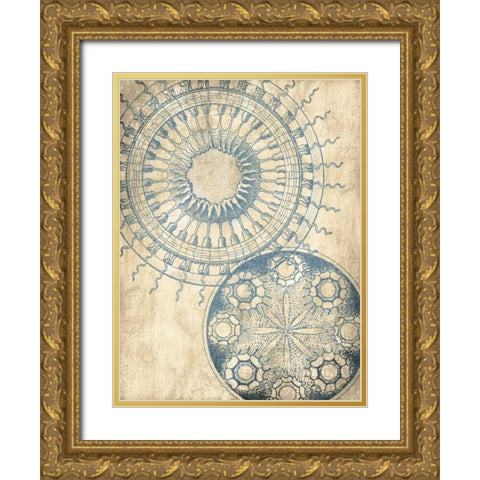 Coastal Patterns Cream Mate Gold Ornate Wood Framed Art Print with Double Matting by Grey, Jace