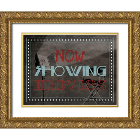 Showing Movies Gold Ornate Wood Framed Art Print with Double Matting by Grey, Jace