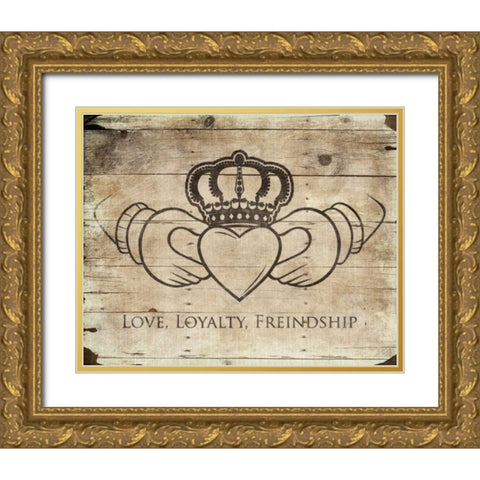 Love Loyalty Friendship Gold Ornate Wood Framed Art Print with Double Matting by Grey, Jace