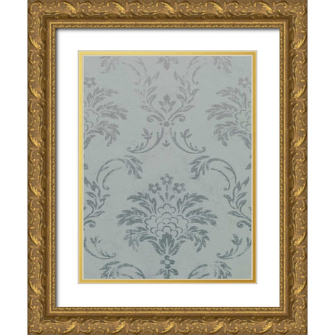 Silver Pattern Gold Ornate Wood Framed Art Print with Double Matting by Grey, Jace