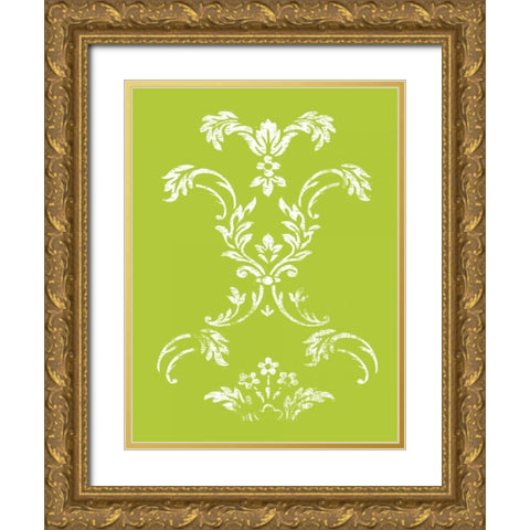 Lime pattern Gold Ornate Wood Framed Art Print with Double Matting by Grey, Jace