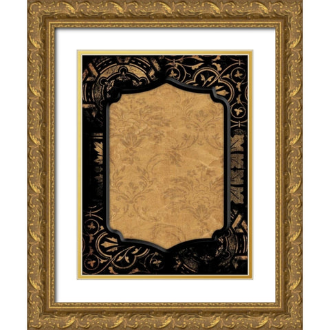 Black gold frame Gold Ornate Wood Framed Art Print with Double Matting by Grey, Jace