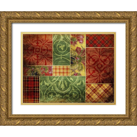 Fall Pattern Gold Ornate Wood Framed Art Print with Double Matting by Grey, Jace