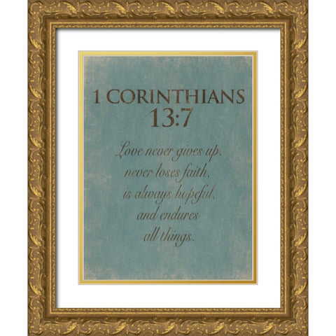 Corinthians 137 Gold Ornate Wood Framed Art Print with Double Matting by Grey, Jace