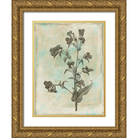Earthy floral Mix Gold Ornate Wood Framed Art Print with Double Matting by Grey, Jace