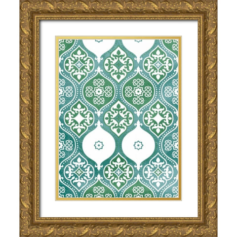 Seafoam pattern Gold Ornate Wood Framed Art Print with Double Matting by Grey, Jace
