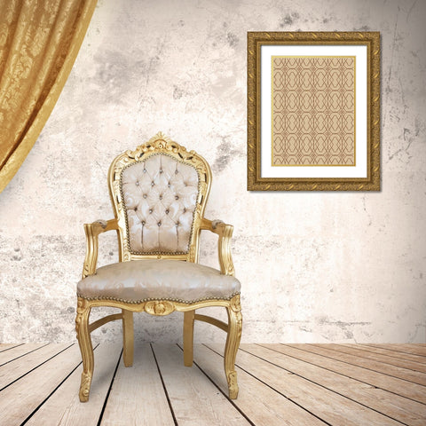 Simple pattern biege Gold Ornate Wood Framed Art Print with Double Matting by Grey, Jace