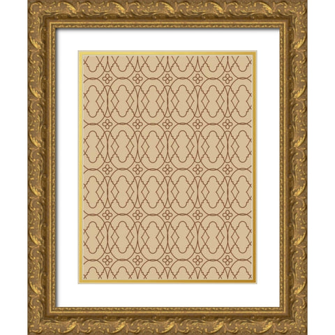 Simple pattern biege Gold Ornate Wood Framed Art Print with Double Matting by Grey, Jace