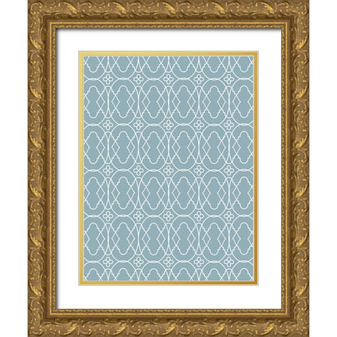 Simple pattern Gold Ornate Wood Framed Art Print with Double Matting by Grey, Jace