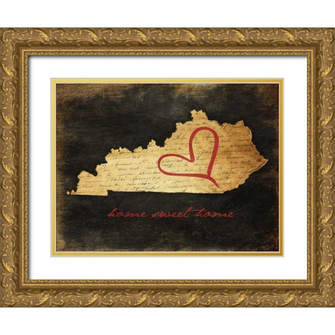 Home Sweet Home KY Gold Ornate Wood Framed Art Print with Double Matting by Grey, Jace
