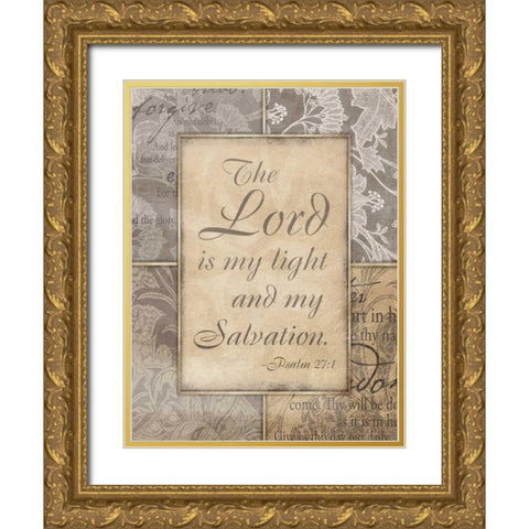 Lord Is My Light Gold Ornate Wood Framed Art Print with Double Matting by Grey, Jace