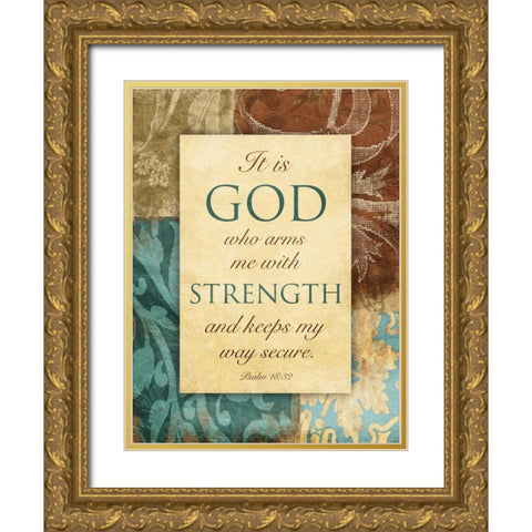 God Arms Gold Ornate Wood Framed Art Print with Double Matting by Grey, Jace