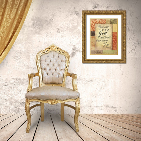 Draw God Gold Ornate Wood Framed Art Print with Double Matting by Grey, Jace