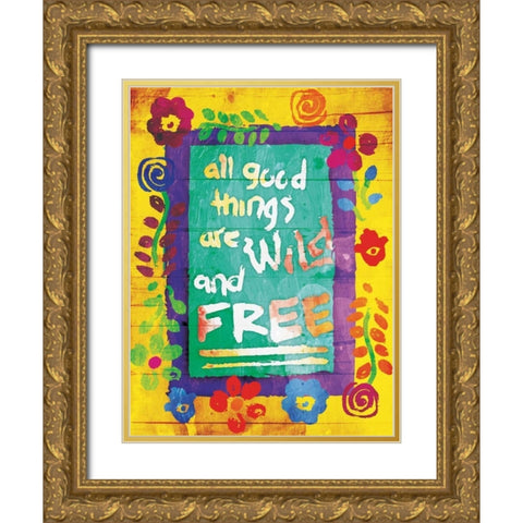 Wild And Free Gold Ornate Wood Framed Art Print with Double Matting by Grey, Jace