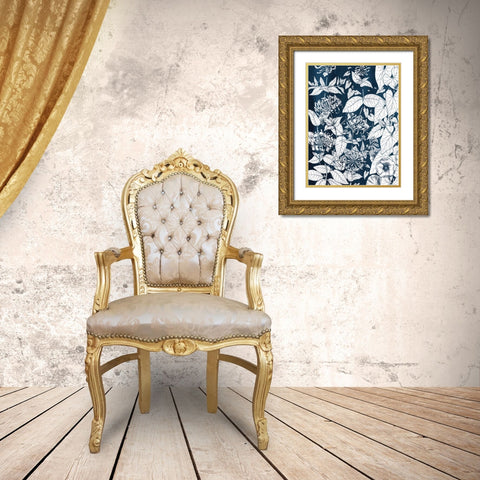 Floral Safari Gold Ornate Wood Framed Art Print with Double Matting by Grey, Jace