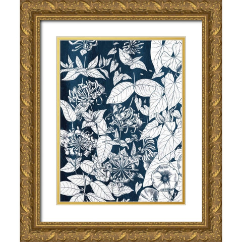 Floral Safari Gold Ornate Wood Framed Art Print with Double Matting by Grey, Jace