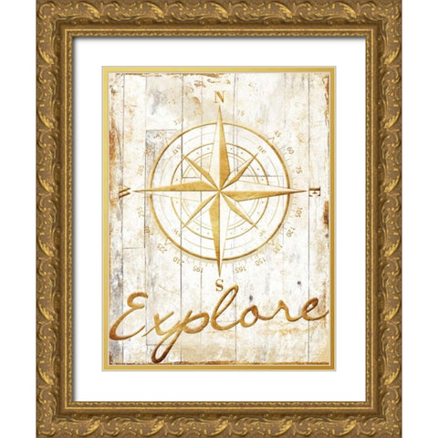 Explore Your Gold Gold Ornate Wood Framed Art Print with Double Matting by Grey, Jace