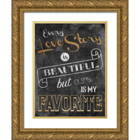 Love Story Gold Ornate Wood Framed Art Print with Double Matting by Grey, Jace