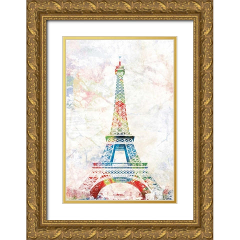 Pop Paris Gold Ornate Wood Framed Art Print with Double Matting by Grey, Jace