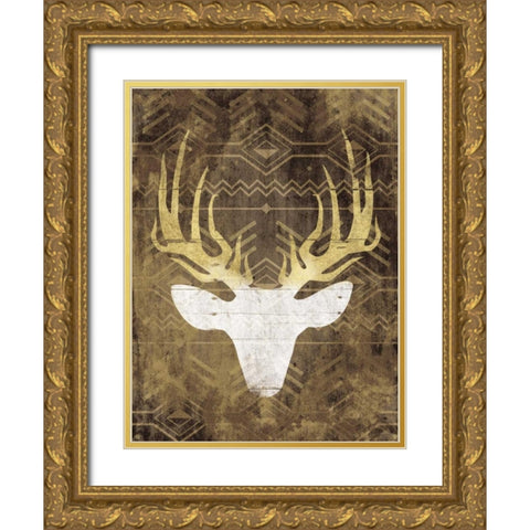 Deer In The Light Mate Gold Ornate Wood Framed Art Print with Double Matting by Grey, Jace