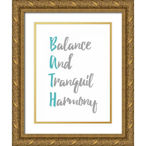 BATH Gold Ornate Wood Framed Art Print with Double Matting by Grey, Jace