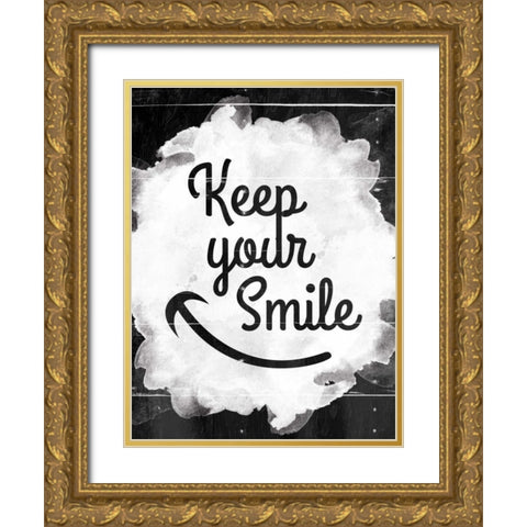 Keep Your Smile Gold Ornate Wood Framed Art Print with Double Matting by Grey, Jace