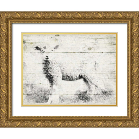 Vintage Lamb Gold Ornate Wood Framed Art Print with Double Matting by Grey, Jace