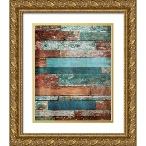 Blue Hues Wood Gold Ornate Wood Framed Art Print with Double Matting by Grey, Jace