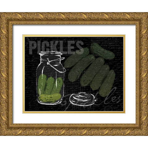 Pickles In A Jar Gold Ornate Wood Framed Art Print with Double Matting by Grey, Jace