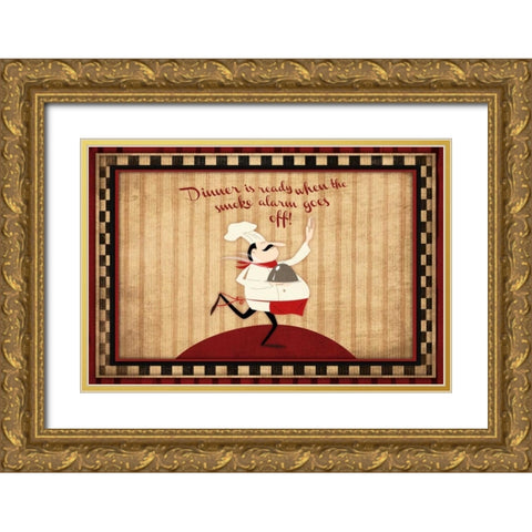 Smoke Alarm Gold Ornate Wood Framed Art Print with Double Matting by Grey, Jace