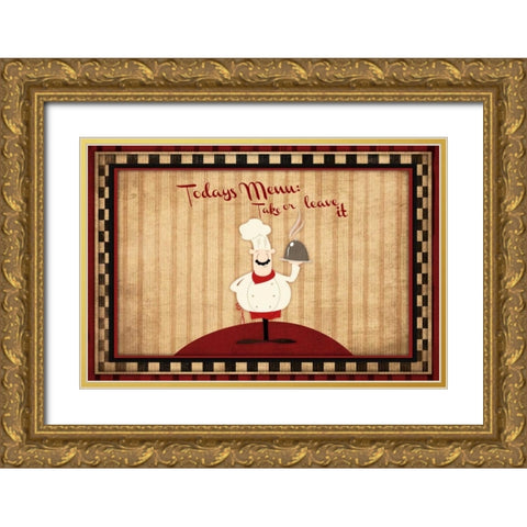 Leave It Gold Ornate Wood Framed Art Print with Double Matting by Grey, Jace