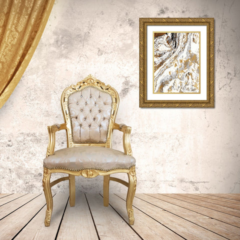 Gold Marble Gold Ornate Wood Framed Art Print with Double Matting by Grey, Jace