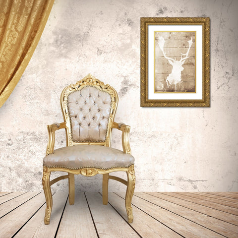 Deer Drip Mate Gold Ornate Wood Framed Art Print with Double Matting by Grey, Jace