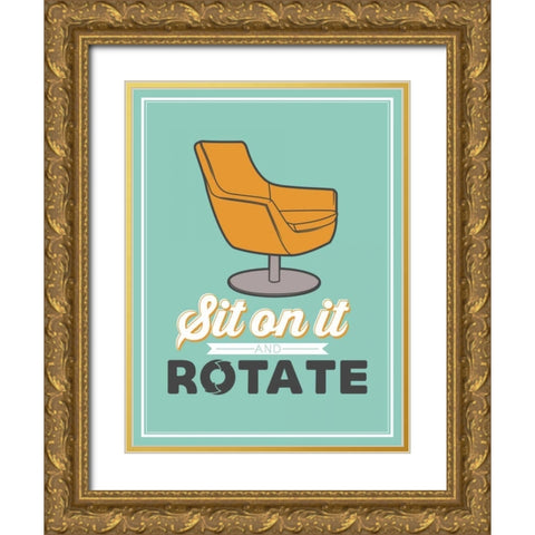 Sit On It Gold Ornate Wood Framed Art Print with Double Matting by Grey, Jace