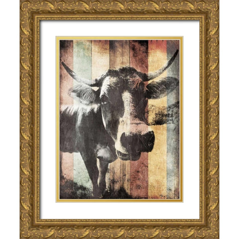 Miultiwood Vintage Cow Mate Gold Ornate Wood Framed Art Print with Double Matting by Grey, Jace