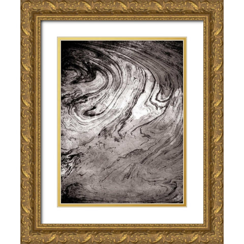 Grey Sea Marble Gold Ornate Wood Framed Art Print with Double Matting by Grey, Jace