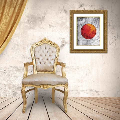Marble Mars Gold Ornate Wood Framed Art Print with Double Matting by Grey, Jace