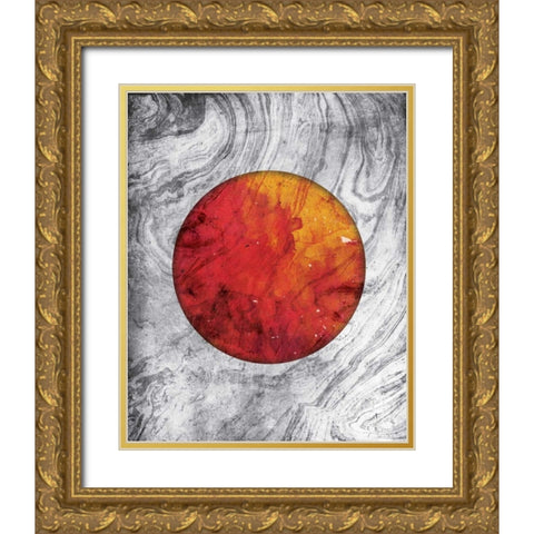 Marble Mars Gold Ornate Wood Framed Art Print with Double Matting by Grey, Jace