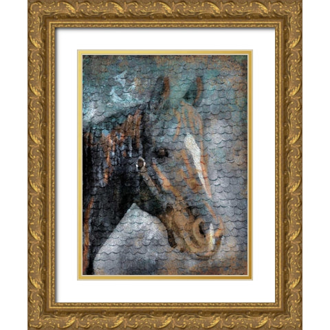Horse Scales Gold Ornate Wood Framed Art Print with Double Matting by Grey, Jace
