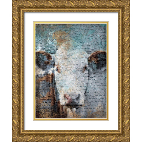 Cow Scales Gold Ornate Wood Framed Art Print with Double Matting by Grey, Jace