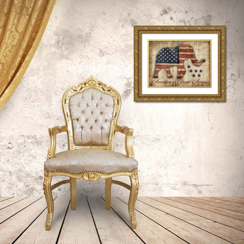 America Is Great Again Gold Ornate Wood Framed Art Print with Double Matting by Grey, Jace