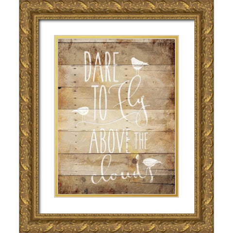 Dare Birds Gold Ornate Wood Framed Art Print with Double Matting by Grey, Jace