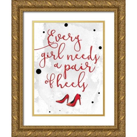 Pair Of Heels Gold Ornate Wood Framed Art Print with Double Matting by Grey, Jace