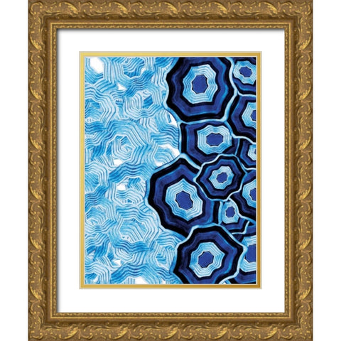 Other Half Of Blue White Agates Gold Ornate Wood Framed Art Print with Double Matting by Grey, Jace