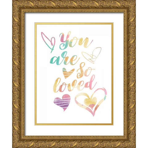 So Loved Gold Ornate Wood Framed Art Print with Double Matting by Grey, Jace