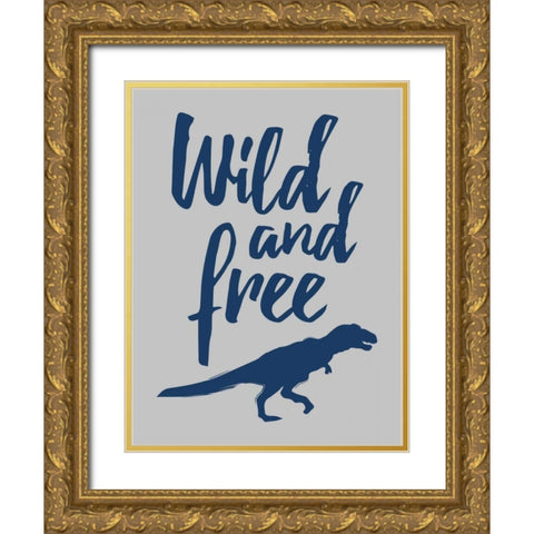 Wild Dinosuar Gold Ornate Wood Framed Art Print with Double Matting by Grey, Jace
