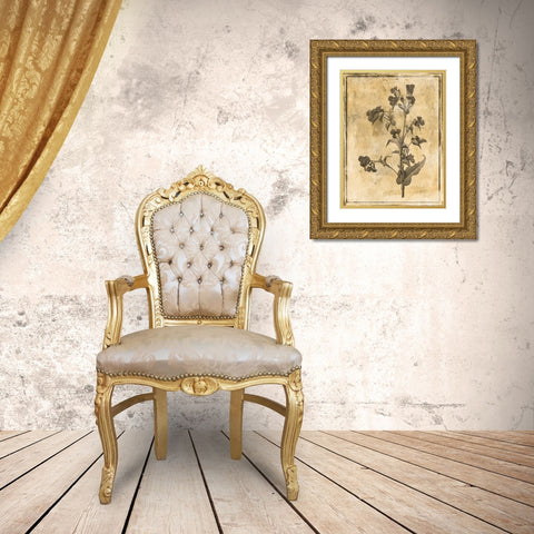 Stencil Floral Gold Ornate Wood Framed Art Print with Double Matting by Grey, Jace