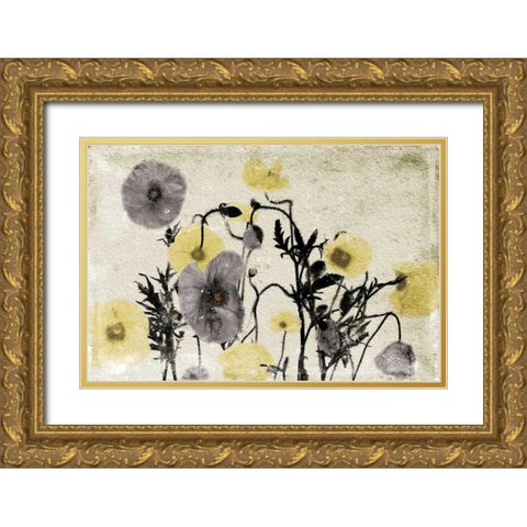 Stone Wash Poppies Gold Ornate Wood Framed Art Print with Double Matting by Grey, Jace