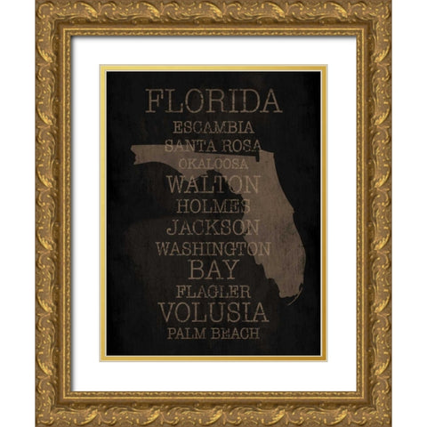 Florida Silo Gold Ornate Wood Framed Art Print with Double Matting by Grey, Jace