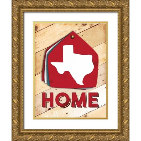 Texas Home Swatch Gold Ornate Wood Framed Art Print with Double Matting by Grey, Jace